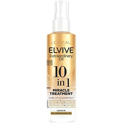 L'ORÉAL Elvive Extraordinary Oil 10-in-1 Miracle Treatment Spray zonder uitspoelen voor droog en onhandelbaar haar, 150 ml L'ORÉAL Elvive Extraordinary Oil 10-in-1 Miracle Treatment Spray zonder uitspoelen voor droog en onhandelbaar haar, 150 ml