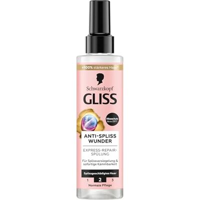 Gliss Kur Express Miracle Anti-Splijten Conditioner (200 ml) herstelt beschadigde vezels voor duurzame afdichting en perfecte kammen Gliss Kur Express Miracle Anti-Splijten Conditioner (200 ml) herstelt beschadigde vezels voor duurzame afdichting en perfecte kammen