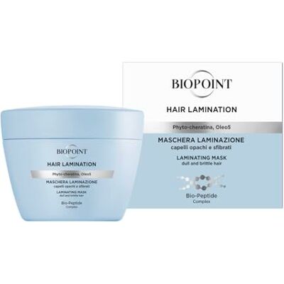 BIOPOINT Hair Lamination Reconditionerend masker voor beschadigd en beschadigd haar, voedt en geeft vocht, zachtheid en helderheid, spiegeleffect, 200 ml BIOPOINT Hair Lamination Reconditionerend masker voor beschadigd en beschadigd haar, voedt en geeft vocht, zachtheid en helderheid, spiegeleffect, 200 ml