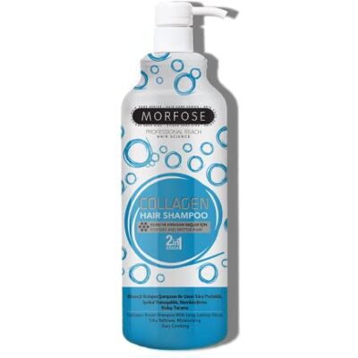 MORFOSE 2-in-1 collageenshampoo 1000 ml shampoo voor droog en broos haar collageenverzorging voor glans, soepelheid en eenvoudig kammen MORFOSE 2-in-1 collageenshampoo 1000 ml shampoo voor droog en broos haar collageenverzorging voor glans, soepelheid en eenvoudig kammen