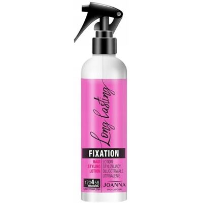 Joanna Professionele Long Lasting Lotion Styling Spray biedt langdurige fixatie, zeer sterk voor alle haartypes, voorkomt kroezen, sterke fixatie van het haar, 300 ml Joanna Professionele Long Lasting Lotion Styling Spray biedt langdurige fixatie, zeer sterk voor alle haartypes, voorkomt kroezen, sterke fixatie van het haar, 300 ml
