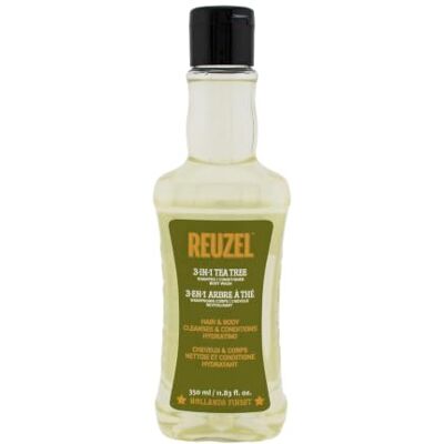 REUZEL 3-in-1 Tea Tree Shampoo – reinigt haar en lichaam – verzorgt en hydrateert je huid en is ideaal voor algemene scalp care – spoelt schoon en kan dagelijks worden gebruikt – 350 ml REUZEL 3-in-1 Tea Tree Shampoo – reinigt haar en lichaam – verzorgt en hydrateert je huid en is ideaal voor algemene scalp care – spoelt schoon en kan dagelijks worden gebruikt – 350 ml