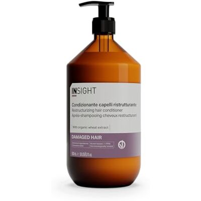 INSIGHT Restructurerende haarconditioner, 900 ml, rijke conditioner, ontwikkeld voor de behandeling van beschadigd en door chemische behandelingen beschadigd haar, glazen verpakking INSIGHT Restructurerende haarconditioner, 900 ml, rijke conditioner, ontwikkeld voor de behandeling van beschadigd en door chemische behandelingen beschadigd haar, glazen verpakking
