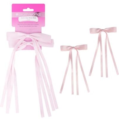 Brushworks Duo-strikken satijnen haar Roze Brushworks Duo-strikken satijnen haar Roze