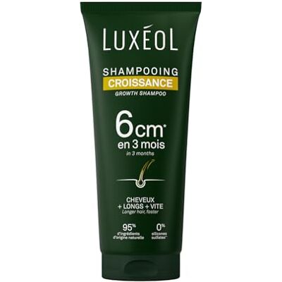 Luxéol Growth Shampoo groeit 6cm in 3 maanden* Langere haren sneller Klinisch bewezen Formule van natuurlijke oorsprong Ricinusolie, Amla & Ginseng (3) 200 ml Luxéol Growth Shampoo groeit 6cm in 3 maanden* Langere haren sneller Klinisch bewezen Formule van natuurlijke oorsprong Ricinusolie, Amla & Ginseng (3) 200 ml