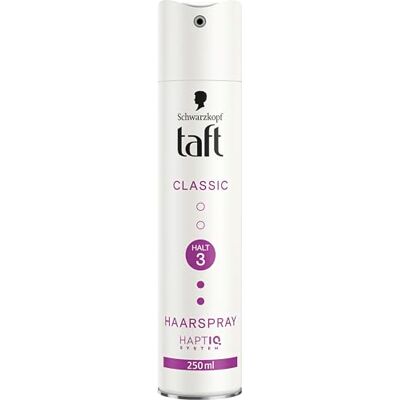 TAFT Schwarzkopf Classic Styling Spray (250 ml), fixatie 3, voor alle haartypes, grip en bescherming, veganistische formule* TAFT Schwarzkopf Classic Styling Spray (250 ml), fixatie 3, voor alle haartypes, grip en bescherming, veganistische formule*