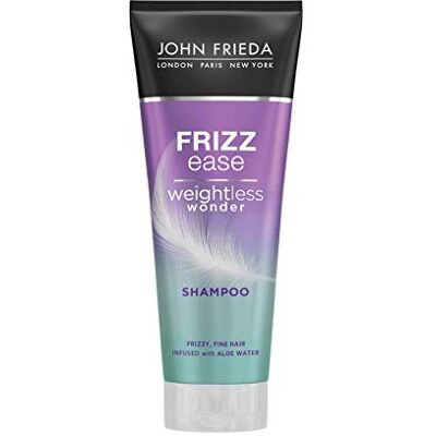 John Frieda Frizz Ease Weightless Wonder Shampoo voor Pluizig, Fijn Haar 250 Milliliter Met Hydraterend Aloë Water John Frieda Frizz Ease Weightless Wonder Shampoo voor Pluizig, Fijn Haar 250 Milliliter Met Hydraterend Aloë Water