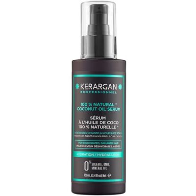 KERARGAN Hydraterend haarserum met kokosolie bescherming en voeding voor gedehydrateerd en beschadigd haar glans en zachtheid sulfaat- en GMO-vrij 100 ml KERARGAN Hydraterend haarserum met kokosolie bescherming en voeding voor gedehydrateerd en beschadigd haar glans en zachtheid sulfaat- en GMO-vrij 100 ml