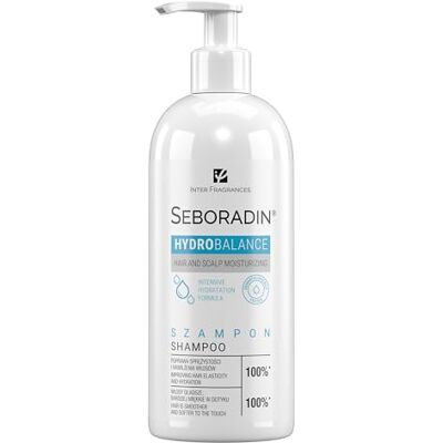 SEBORADIN Intensieve vochtshampoo voor alle haartypes en hoofdhuid, hydratatie voor droog haar, verbeterde elasticiteit, aloë vera, lavendelwater, hydro ballance, 400 ml SEBORADIN Intensieve vochtshampoo voor alle haartypes en hoofdhuid, hydratatie voor droog haar, verbeterde elasticiteit, aloë vera, lavendelwater, hydro ballance, 400 ml