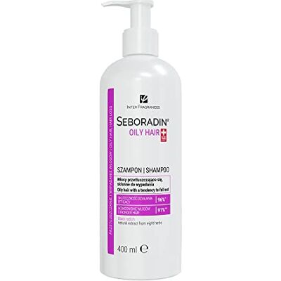 SEBORADIN Olieachtige shampoo voor vet en vallend haar, natuurlijke ingrediënten met antibacteriële werking, voor gevoelig haar, 400 ml SEBORADIN Olieachtige shampoo voor vet en vallend haar, natuurlijke ingrediënten met antibacteriële werking, voor gevoelig haar, 400 ml
