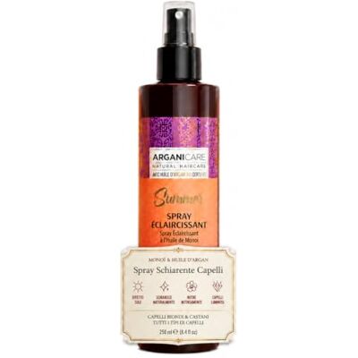 Arganicare Verhelderende spray, bleekspray met monoï-olie, 250 ml, natuurlijk zoneffect voor blond tot bruin haar, hydraterend, gemaakt in Frankrijk Arganicare Verhelderende spray, bleekspray met monoï-olie, 250 ml, natuurlijk zoneffect voor blond tot bruin haar, hydraterend, gemaakt in Frankrijk