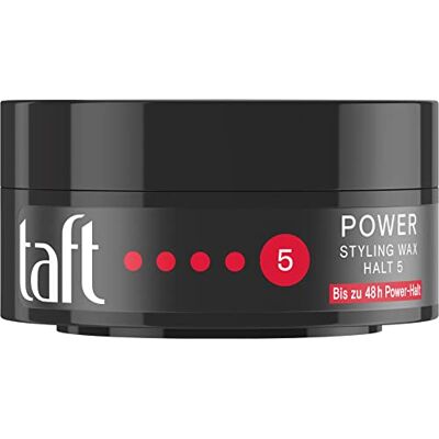 TAFT Power Styling Wax met houdfactor 5 (75 ml), gestructureerd als een haarwax en houdt als een haargel zonder lijmen, voor maximaal 48 uur houvast TAFT Power Styling Wax met houdfactor 5 (75 ml), gestructureerd als een haarwax en houdt als een haargel zonder lijmen, voor maximaal 48 uur houvast