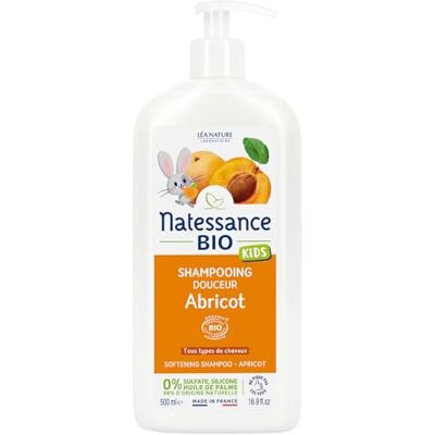 Natessance Kids Abrikoos Shampoo Kids Biologisch Cosmos Organic gecertificeerd Pompfles van 500 ml Natessance Kids Abrikoos Shampoo Kids Biologisch Cosmos Organic gecertificeerd Pompfles van 500 ml
