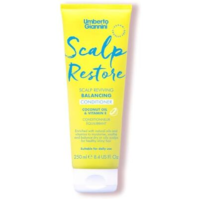 Umberto Giannini Scalp Restore Balancerende conditioner, veganistische en dierproefvrije formule, met kokosolie en vitamine E, 250 ml Umberto Giannini Scalp Restore Balancerende conditioner, veganistische en dierproefvrije formule, met kokosolie en vitamine E, 250 ml