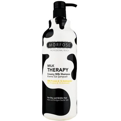 MORFOSE Professional Milk Therapy Romige shampoo voor droog, beschadigd of broos haar, herstelt en beschermt, gezonder uiterlijk, zachter, elimineert droogheid, 1000 ml MORFOSE Professional Milk Therapy Romige shampoo voor droog, beschadigd of broos haar, herstelt en beschermt, gezonder uiterlijk, zachter, elimineert droogheid, 1000 ml