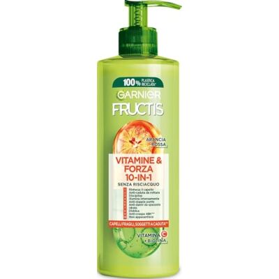 Garnier Fructis Vitaminen & Force, 10-in-1 behandeling zonder uitspoelen, versterkend voor broos en breekbaar haar, voor 10 keer sterker haar, 400 ml Garnier Fructis Vitaminen & Force, 10-in-1 behandeling zonder uitspoelen, versterkend voor broos en breekbaar haar, voor 10 keer sterker haar, 400 ml