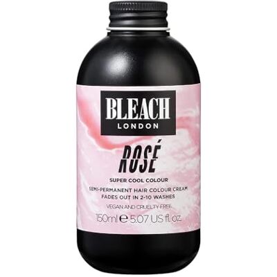 Bleach London Rose Color Tijdelijke semi-permanente haarkleurcrème voor pastelroze haar, veganistisch, dierproefvrij, 150 ml Bleach London Rose Color Tijdelijke semi-permanente haarkleurcrème voor pastelroze haar, veganistisch, dierproefvrij, 150 ml