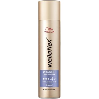 Wellaflex 2-daagse volume-haarspray voor dames, flexibele grip tot 2 dagen, voor langdurige styling, zacht voor de hoofdhuid, dermatologisch getest, veganistische formule Wellaflex 2-daagse volume-haarspray voor dames, flexibele grip tot 2 dagen, voor langdurige styling, zacht voor de hoofdhuid, dermatologisch getest, veganistische formule
