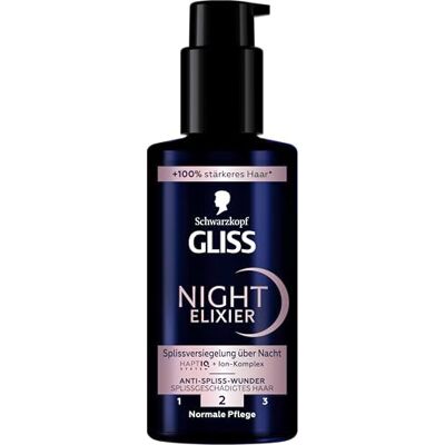 Gliss Kur Gliss Night Elixir Miracle Anti-gespleten haarsplijten (100 ml), haarserum voor het afdichten van gespleten haarpunten tijdens het slapen, haarverzorging herstelt het haar duurzaam Gliss Kur Gliss Night Elixir Miracle Anti-gespleten haarsplijten (100 ml), haarserum voor het afdichten van gespleten haarpunten tijdens het slapen, haarverzorging herstelt het haar duurzaam