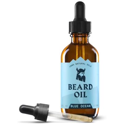 Viking Blue Ocean baardolie 60 ml voor mannen en bevordert de groei, met natuurlijke argan- en jojoba-oliën, hydrateert en vermindert jeuk Viking Blue Ocean baardolie 60 ml voor mannen en bevordert de groei, met natuurlijke argan- en jojoba-oliën, hydrateert en vermindert jeuk