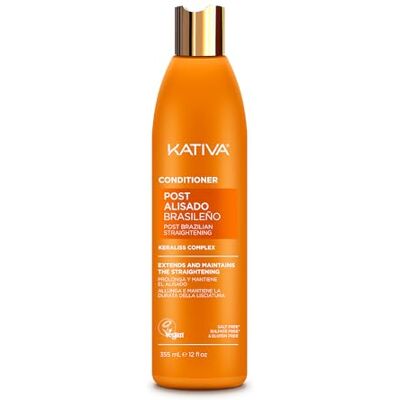 KATIVA Straightening Conditioner 355 ml Zachtheid en glans Anti-kroes effect Verlengt het gladmaken met 50% Sulfaat- en parabenenvrij voor de verzorging van Braziliaanse gladmaking KATIVA Straightening Conditioner 355 ml Zachtheid en glans Anti-kroes effect Verlengt het gladmaken met 50% Sulfaat- en parabenenvrij voor de verzorging van Braziliaanse gladmaking