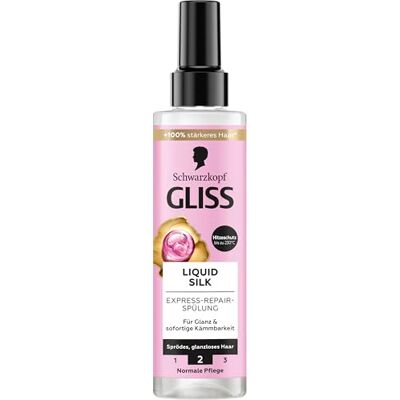 Gliss Kur Liquid Silk Express Repair Conditioner (200 ml) voor buitengewoon zacht haar, conditioner voor direct ontwarren Gliss Kur Liquid Silk Express Repair Conditioner (200 ml) voor buitengewoon zacht haar, conditioner voor direct ontwarren
