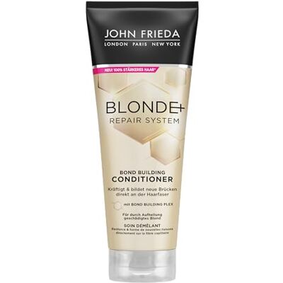 John Frieda BLONDE+ Repair System Conditioner met Bond Building Plex Inhoud: 250 ml Voor blondines beschadigd door lichter worden versterkt en vormt nieuwe bruggen direct op John Frieda BLONDE+ Repair System Conditioner met Bond Building Plex Inhoud: 250 ml Voor blondines beschadigd door lichter worden versterkt en vormt nieuwe bruggen direct op
