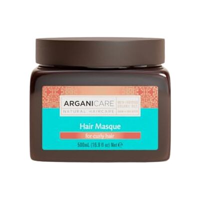 Arganicare Argan-serie, voedend herstellend masker, met biologische arganolie, krullend en krullend haar, helpt je krullen opnieuw te definiëren, 500 ml Arganicare Argan-serie, voedend herstellend masker, met biologische arganolie, krullend en krullend haar, helpt je krullen opnieuw te definiëren, 500 ml