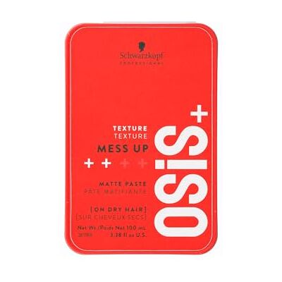 Schwarzkopf Professional OSiS Mess Up Matte pasta voor korte kapsels, casual, droge textuur, verspreid, opvouwbaar, eenvoudig aan te brengen, normale bevestiging, 100 ml Schwarzkopf Professional OSiS Mess Up Matte pasta voor korte kapsels, casual, droge textuur, verspreid, opvouwbaar, eenvoudig aan te brengen, normale bevestiging, 100 ml