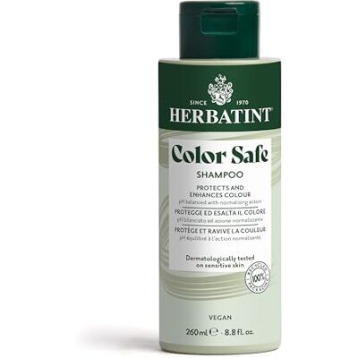 Herbatint Color Safe Shampoo beschermt de kleur, 260 ml, speciale normaliserende shampoo voor de verzorging en bescherming van gekleurd haar, met biologische aloë vera, pH-zuur, 93% ingrediënten Herbatint Color Safe Shampoo beschermt de kleur, 260 ml, speciale normaliserende shampoo voor de verzorging en bescherming van gekleurd haar, met biologische aloë vera, pH-zuur, 93% ingrediënten