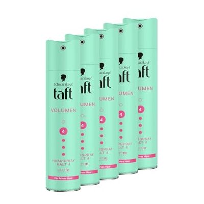 TAFT Schwarzkopf Volume haarsprays, 5 stuks (5 x 250 ml), houdniveau 4 voor fijn haar, veganistische formule* TAFT Schwarzkopf Volume haarsprays, 5 stuks (5 x 250 ml), houdniveau 4 voor fijn haar, veganistische formule*