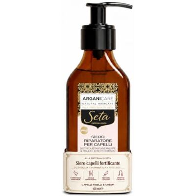 Arganicare Zijde-serie, herstellend en voedend serum, zijdeproteïne, bestrijding van kroezen, langdurige bescherming, glanseffect, hoge hydratatie, alle haartypes, 100 ml Arganicare Zijde-serie, herstellend en voedend serum, zijdeproteïne, bestrijding van kroezen, langdurige bescherming, glanseffect, hoge hydratatie, alle haartypes, 100 ml