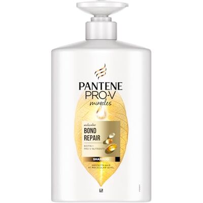 Pantene Molecular Bond Repair Biotine Shampoo fles met dispenser, 1 l, Pro-V-formule voor droog en beschadigd haar, beschermt en laat zichtbaar gezonder en geregenereerd haar achter Pantene Molecular Bond Repair Biotine Shampoo fles met dispenser, 1 l, Pro-V-formule voor droog en beschadigd haar, beschermt en laat zichtbaar gezonder en geregenereerd haar achter
