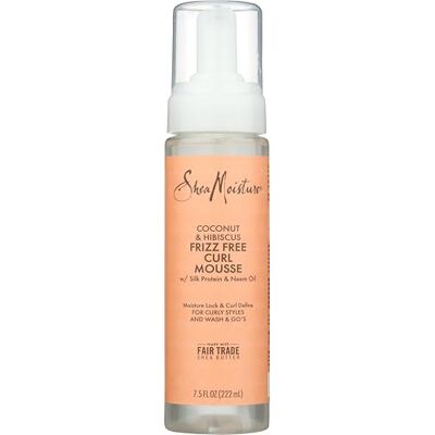 Shea Moisture Coconut & Hibiscus Frizz-Free Haarmousse, per stuk verpakt (1 x 220 ml) Shea Moisture Coconut & Hibiscus Frizz-Free Haarmousse, per stuk verpakt (1 x 220 ml)