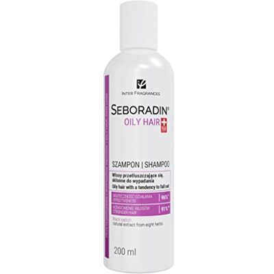 SEBORADIN Olieachtige shampoo voor vet en vallend haar, natuurlijke ingrediënten met antibacteriële werking, voor gevoelig haar, 200 ml SEBORADIN Olieachtige shampoo voor vet en vallend haar, natuurlijke ingrediënten met antibacteriële werking, voor gevoelig haar, 200 ml