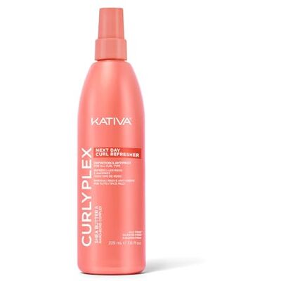 KATIVA Curly Plex Next Day Curl 225 ml Alle soorten krullen Anti-kroes Verfrist krullen zonder te verzwaren Met Nano-Bond Complex, Shea Butther en lijnzaad KATIVA Curly Plex Next Day Curl 225 ml Alle soorten krullen Anti-kroes Verfrist krullen zonder te verzwaren Met Nano-Bond Complex, Shea Butther en lijnzaad