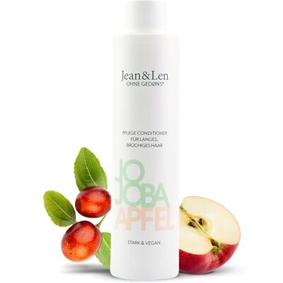 Jean & Len Jojoba en Fresh Apple conditioner, zorgt voor een betere ontwarring en ontwart vervelende knopen voor gezond, sterk haar, 300ml Jean & Len Jojoba en Fresh Apple conditioner, zorgt voor een betere ontwarring en ontwart vervelende knopen voor gezond, sterk haar, 300ml