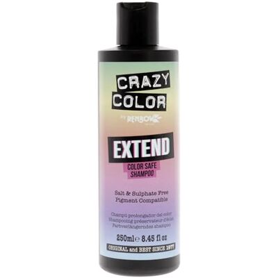 Crazy Color Extend Colour Safe Shampoo voor gebleekt, geverfd, beschadigd en droog haar, geconserveerde haarkleur, geschikt voor pigment, 250 ml Crazy Color Extend Colour Safe Shampoo voor gebleekt, geverfd, beschadigd en droog haar, geconserveerde haarkleur, geschikt voor pigment, 250 ml
