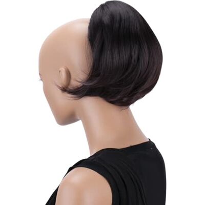 CAISHA Haarstukje, gevlochten, met vlinderclip, bruiloft, stropdas, Hepburn, donkerbruin, H414 CAISHA Haarstukje, gevlochten, met vlinderclip, bruiloft, stropdas, Hepburn, donkerbruin, H414