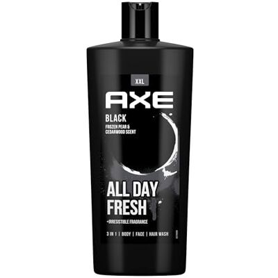 AXE 3-in-1 Black XL douchegel en shampoo voor langdurige frisheid en geur, dermatologisch getest, 700 ml, 1 stuk AXE 3-in-1 Black XL douchegel en shampoo voor langdurige frisheid en geur, dermatologisch getest, 700 ml, 1 stuk