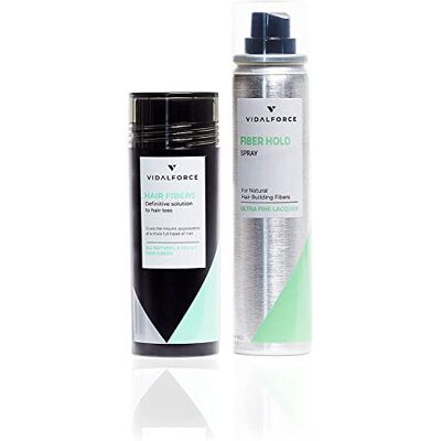 VIDALFORCE (Pack) Fiber + Microfiber Capillaire Haarbinding, Hazelnootje, 30 g, 100% plantaardig, Microvezel, Natuurlijke Haar VIDALFORCE (Pack) Fiber + Microfiber Capillaire Haarbinding, Hazelnootje, 30 g, 100% plantaardig, Microvezel, Natuurlijke Haar