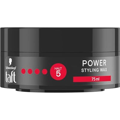 TAFT Schwarzkopf Styling Wax Power Styling Wax (75 ml) voor sterke grip, tot 48 uur houdbaarheid, zacht voor haar en hoofdhuid, veganistisch, stylingwax TAFT Schwarzkopf Styling Wax Power Styling Wax (75 ml) voor sterke grip, tot 48 uur houdbaarheid, zacht voor haar en hoofdhuid, veganistisch, stylingwax