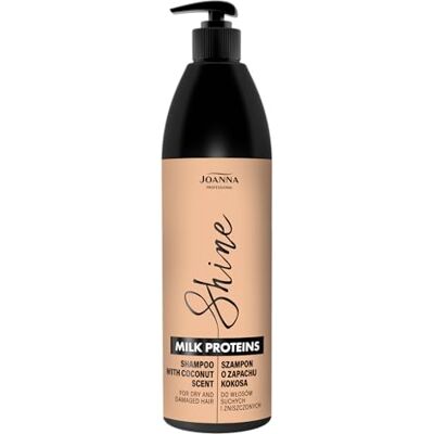 Joanna Professional Melkproteïne shampoo voor droog en droog haar met kokosnoot, 1000 ml Joanna Professional Melkproteïne shampoo voor droog en droog haar met kokosnoot, 1000 ml