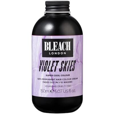 Bleach London Violet Skies Colour Semi-permanente haarverf, felroze, veganistisch, dierproefvrij, tijdelijke levendige kleurcrème, 150 ml Bleach London Violet Skies Colour Semi-permanente haarverf, felroze, veganistisch, dierproefvrij, tijdelijke levendige kleurcrème, 150 ml