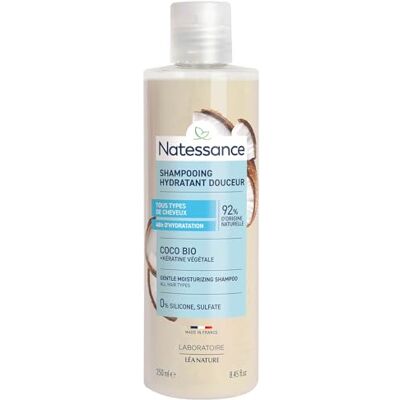 Natessance Shampooing extra-doux brillance Coco & Kératine végétale usage fréquent, Multicolor, 250 ml (Lot de 1) Natessance Shampooing extra-doux brillance Coco & Kératine végétale usage fréquent, Multicolor, 250 ml (Lot de 1)