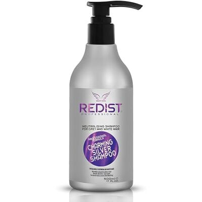 Redist Charming Silver Shampoo 500 ml No Yellow Paars Anti-vergelingsshampoo Zilveren shampoo voor blond, platina, grijs haar Stylingaccessoires Redist Charming Silver Shampoo 500 ml No Yellow Paars Anti-vergelingsshampoo Zilveren shampoo voor blond, platina, grijs haar Stylingaccessoires