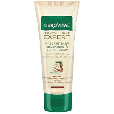GEROVITAL Intensief regenererend masker met petroleum voor droog en beschadigd haar, activeert de bloedcirculatie naar de hoofdhuid, 150 ml, Tratament Expert GEROVITAL Intensief regenererend masker met petroleum voor droog en beschadigd haar, activeert de bloedcirculatie naar de hoofdhuid, 150 ml, Tratament Expert