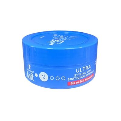 TAFT Ultra Styling Wax, houdt tot 24 uur, 2 glans 5, beschermt tegen vocht en wind voor een langdurig resultaat, veganistische formule, 5 x 75 ml TAFT Ultra Styling Wax, houdt tot 24 uur, 2 glans 5, beschermt tegen vocht en wind voor een langdurig resultaat, veganistische formule, 5 x 75 ml