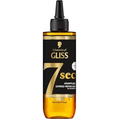 Gliss Kur 7 Sec Express Repair Kur Oil Nutritive (200 ml), herstelt het haar in slechts 7 seconden, 7 keer sterker en 7 keer minder breuk Gliss Kur 7 Sec Express Repair Kur Oil Nutritive (200 ml), herstelt het haar in slechts 7 seconden, 7 keer sterker en 7 keer minder breuk