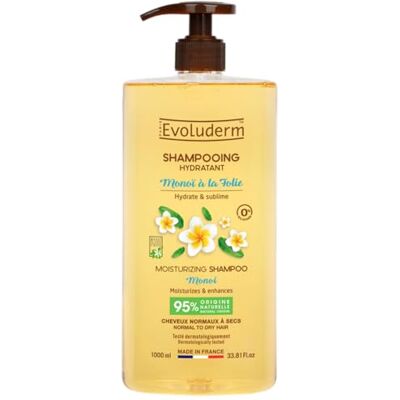 Evoluderm Hydraterende shampoo Monoï met Folie – 1000 ml – 95% natuurlijke oorsprong – veganistisch – gemaakt in Frankrijk Evoluderm Hydraterende shampoo Monoï met Folie – 1000 ml – 95% natuurlijke oorsprong – veganistisch – gemaakt in Frankrijk